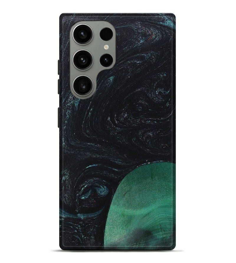 Galaxy S23 Ultra Wood+Resin Live Edge Phone Case - Tricia (Green, 659648)