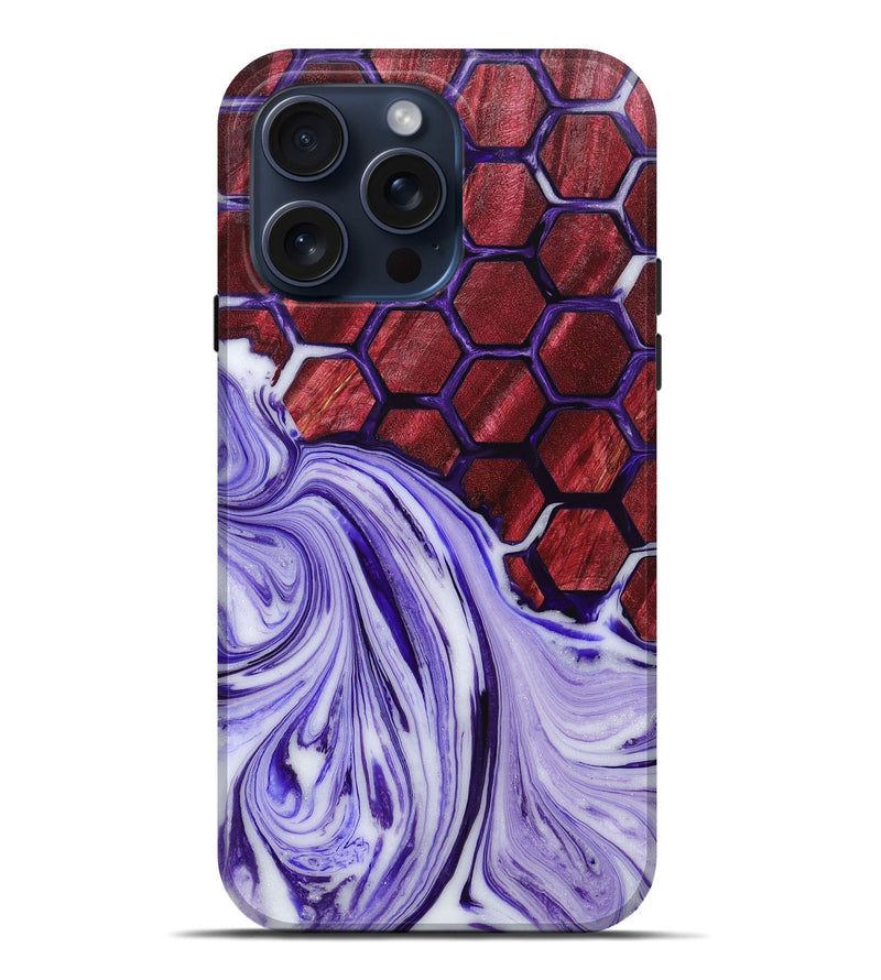 iPhone 15 Pro Max Wood+Resin Live Edge Phone Case - Angelina (Pattern, 659652)