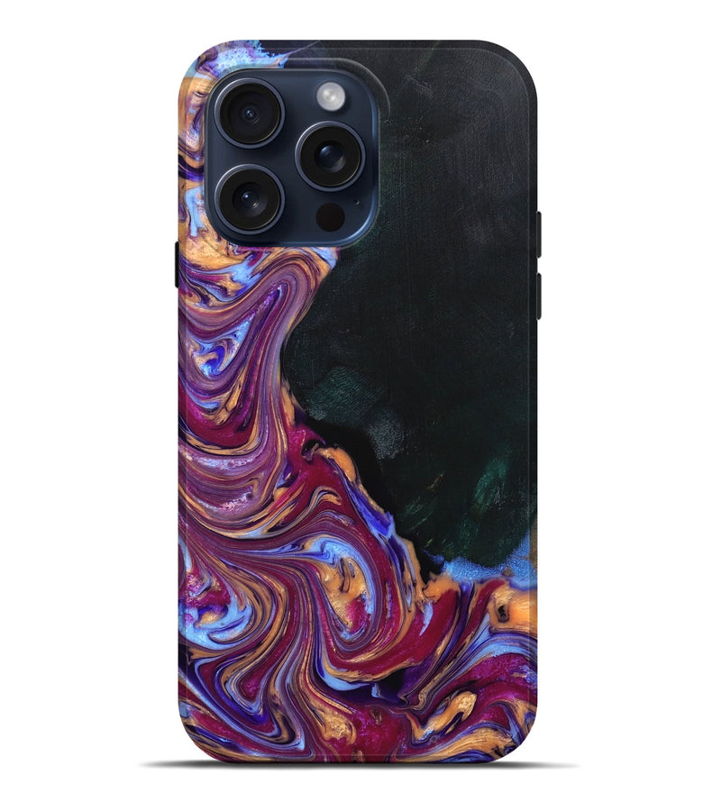 iPhone 15 Pro Max Wood+Resin Live Edge Phone Case - Deloris (Purple, 659665)