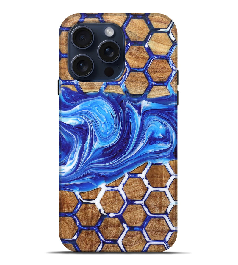 iPhone 15 Pro Max Wood+Resin Live Edge Phone Case - Alan (Pattern, 659689)