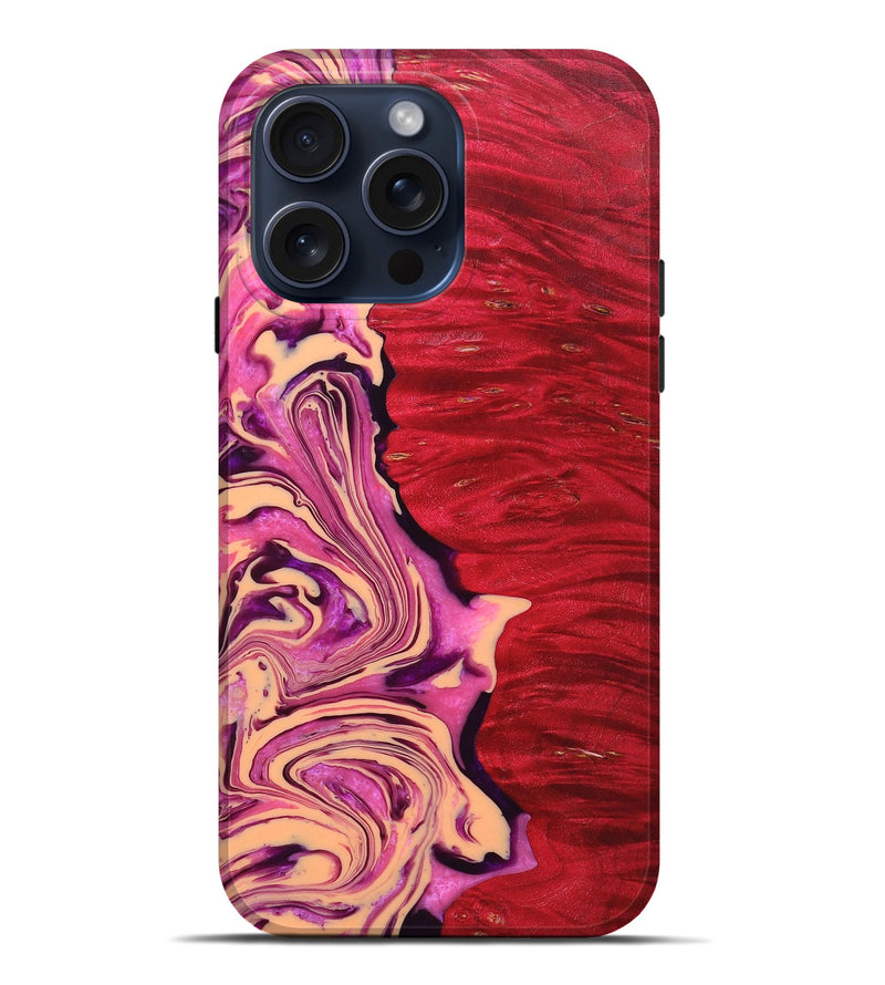 iPhone 15 Pro Max Wood+Resin Live Edge Phone Case - Beckham (Purple, 659700)