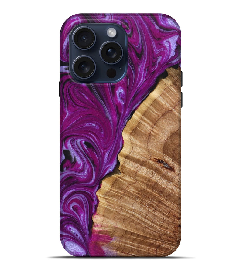 iPhone 15 Pro Max Wood+Resin Live Edge Phone Case - Everlee (Purple, 659703)