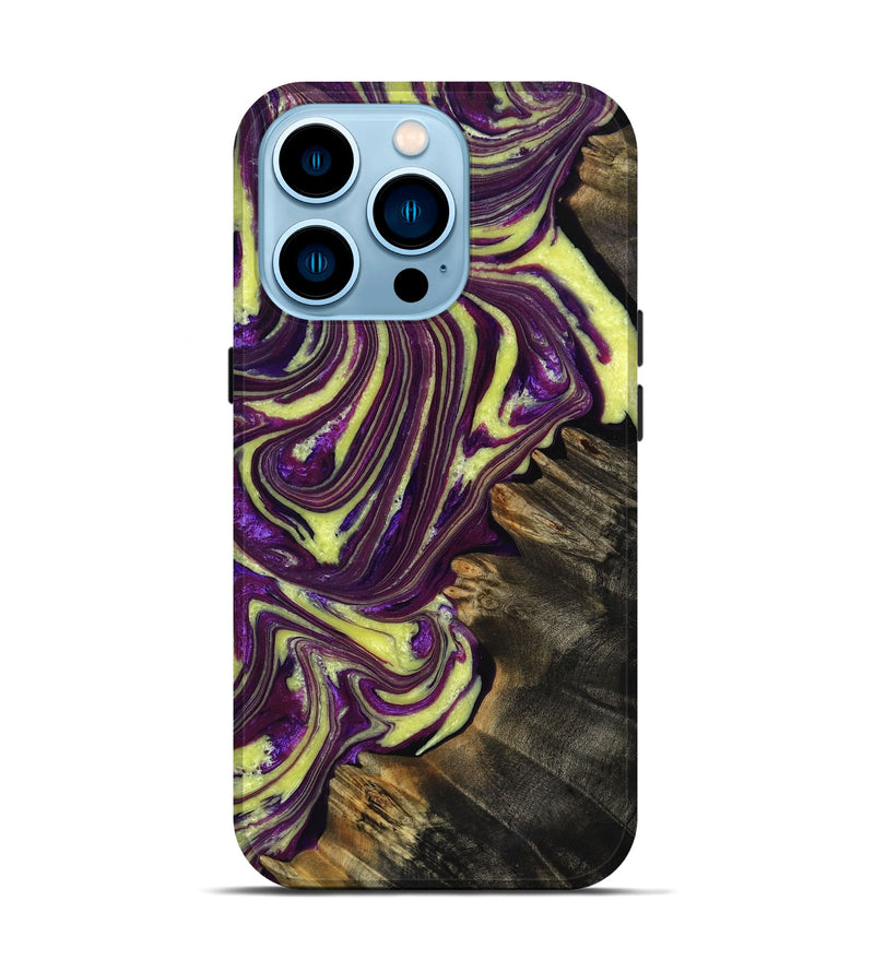 iPhone 14 Pro Wood+Resin Live Edge Phone Case - Maurice (Purple, 659704)