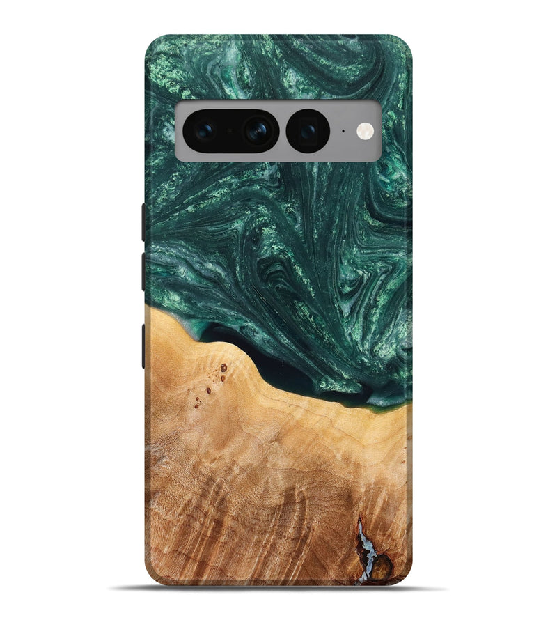 Pixel 7 Pro Wood+Resin Live Edge Phone Case - Jaxon (Green, 659710)