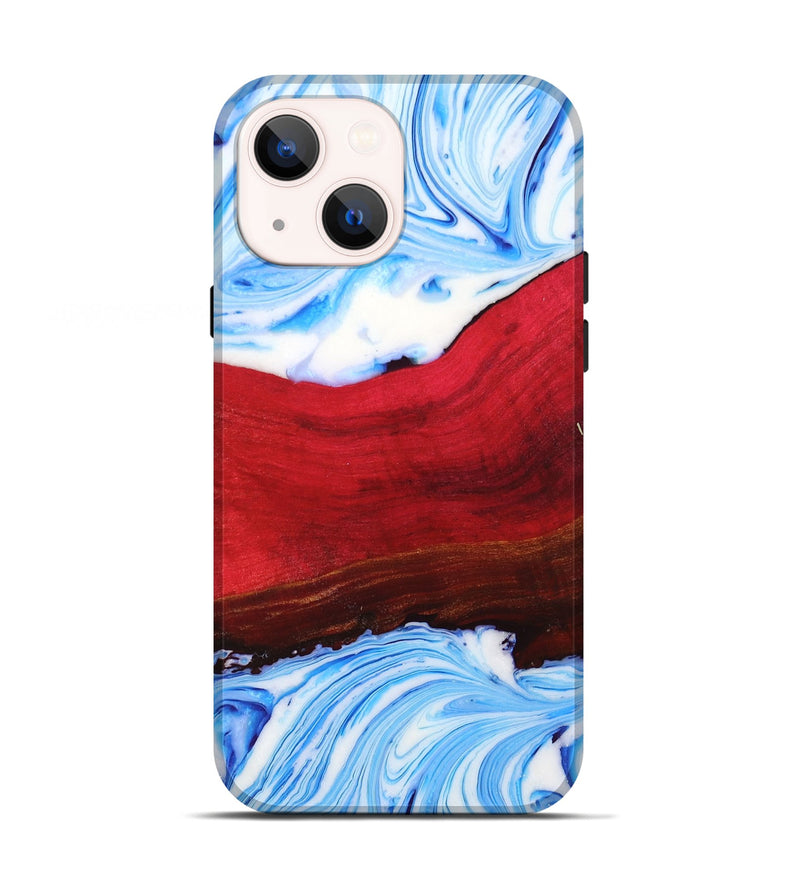 iPhone 13 Wood+Resin Live Edge Phone Case - Perla (Blue, 659754)