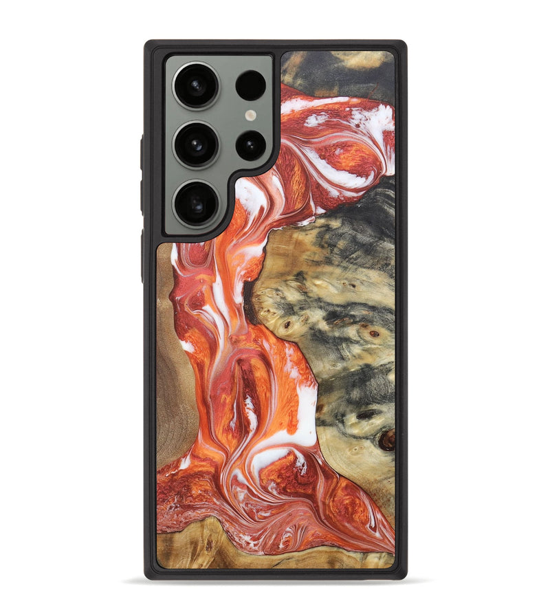 Galaxy S23 Ultra Wood+Resin Phone Case - Sheryl (Red, 659942)