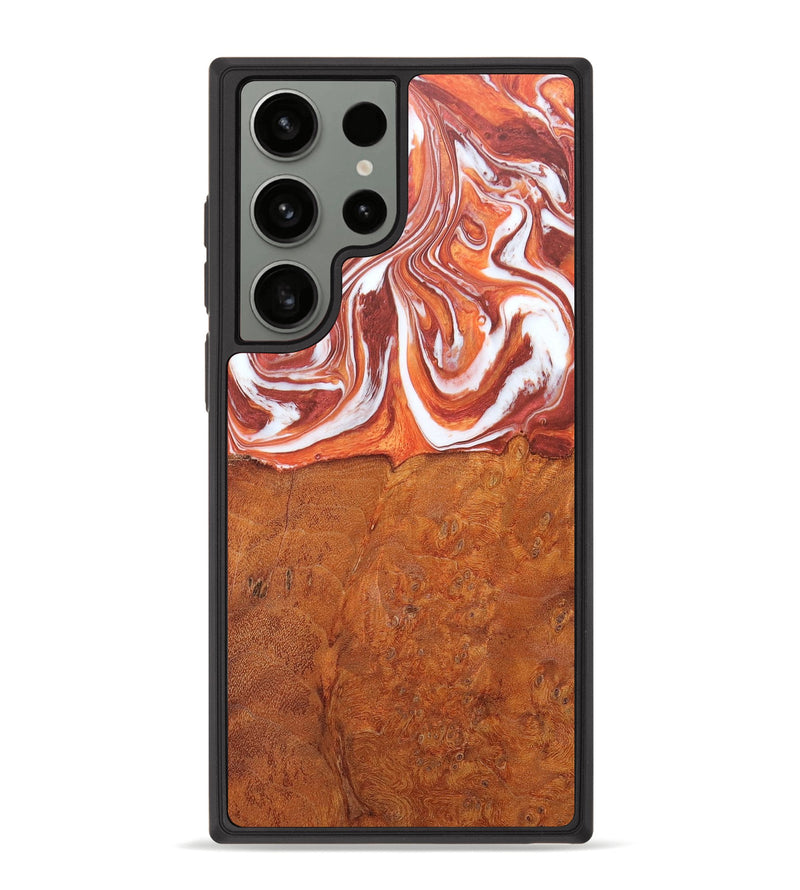 Galaxy S23 Ultra Wood+Resin Phone Case - Walker (Red, 659951)