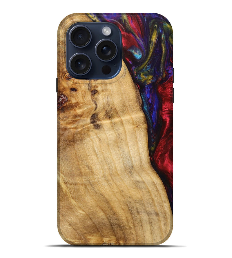 iPhone 15 Pro Max Wood+Resin Live Edge Phone Case - Maxine (Purple, 660007)