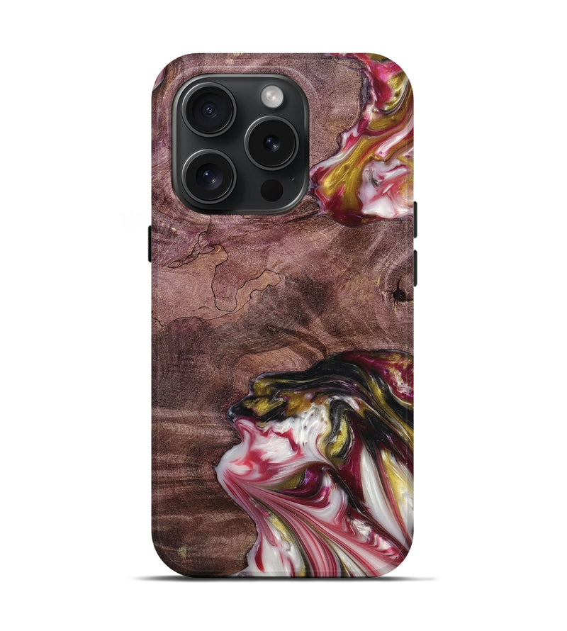 iPhone 15 Pro Wood+Resin Live Edge Phone Case - Ashlee (Purple, 660010)