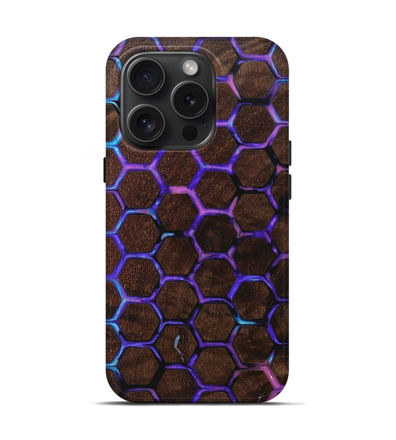 iPhone 15 Pro Wood+Resin Live Edge Phone Case - Lynda (Pattern, 660021)
