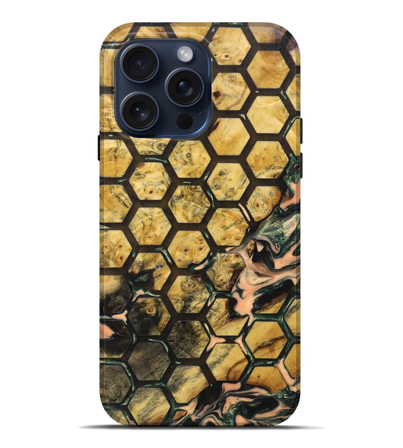 iPhone 15 Pro Max Wood+Resin Live Edge Phone Case - Emmett (Pattern, 660023)