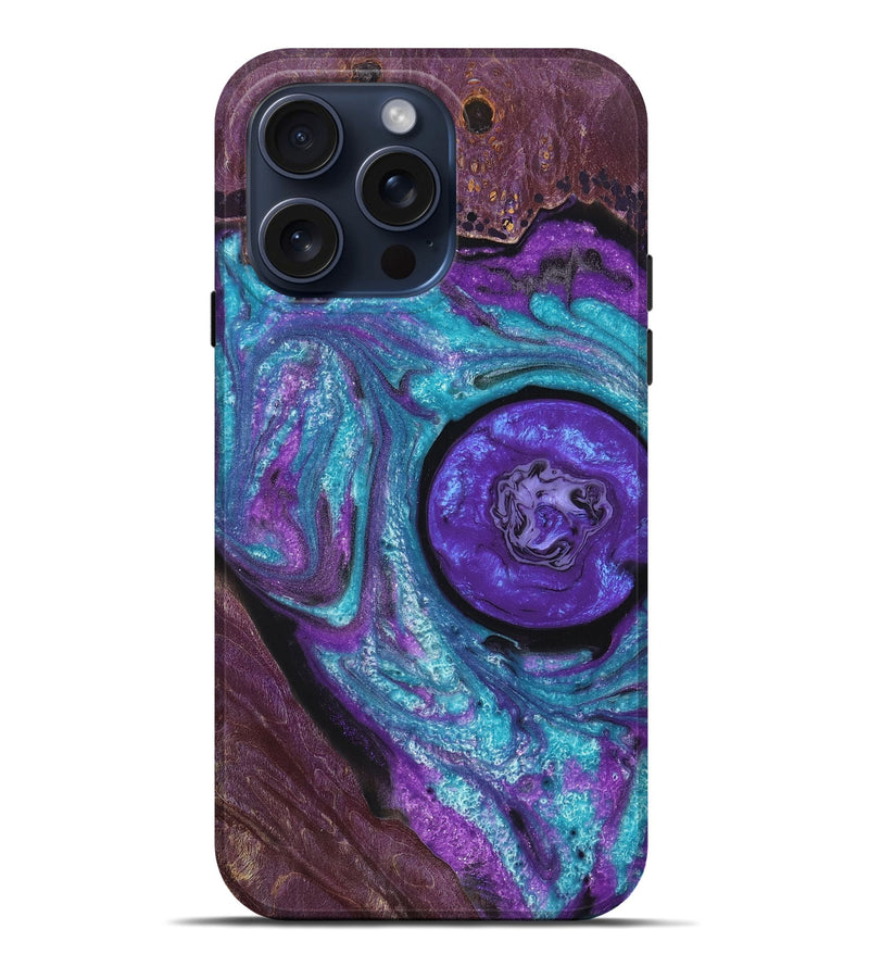 iPhone 15 Pro Max Wood+Resin Live Edge Phone Case - Caitlyn (Cosmos, 660031)