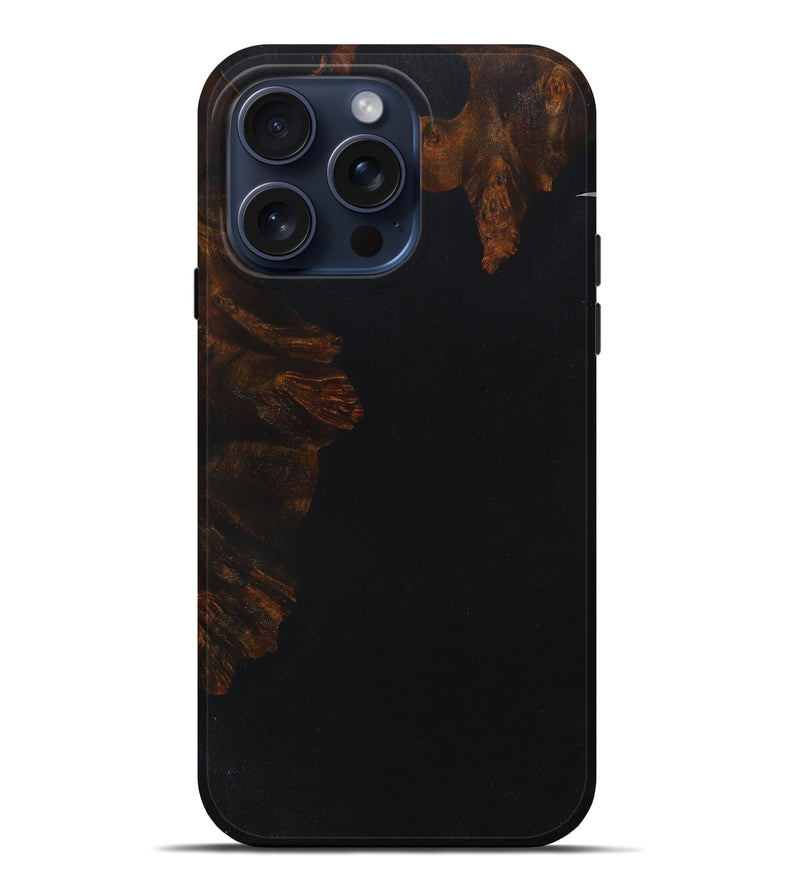 iPhone 15 Pro Max Wood+Resin Live Edge Phone Case - Vernon (Pure Black, 660041)