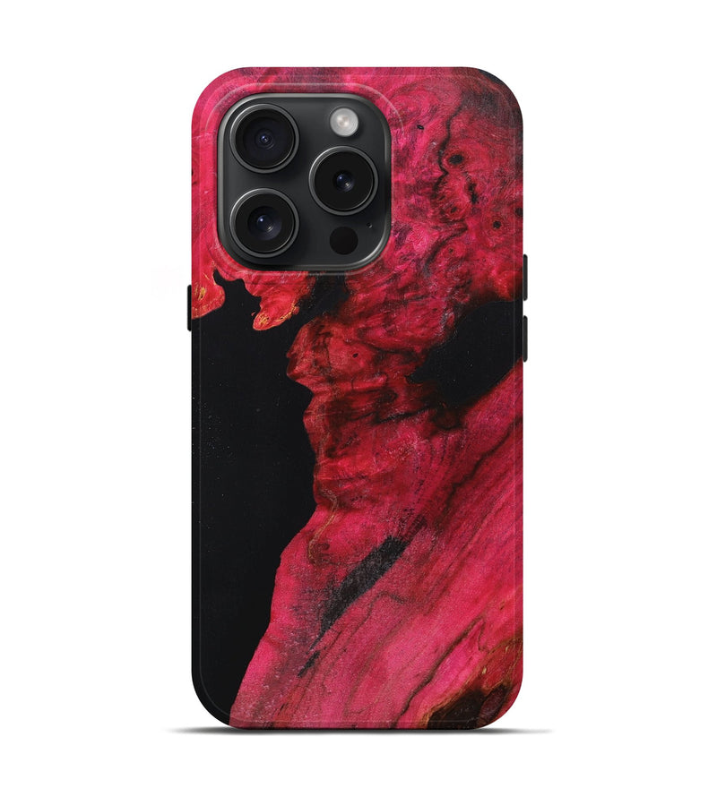 iPhone 15 Pro Wood+Resin Live Edge Phone Case - Preston (Pure Black, 660048)