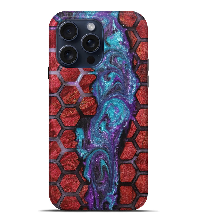 iPhone 15 Pro Max Wood+Resin Live Edge Phone Case - Alan (Cosmos, 660051)