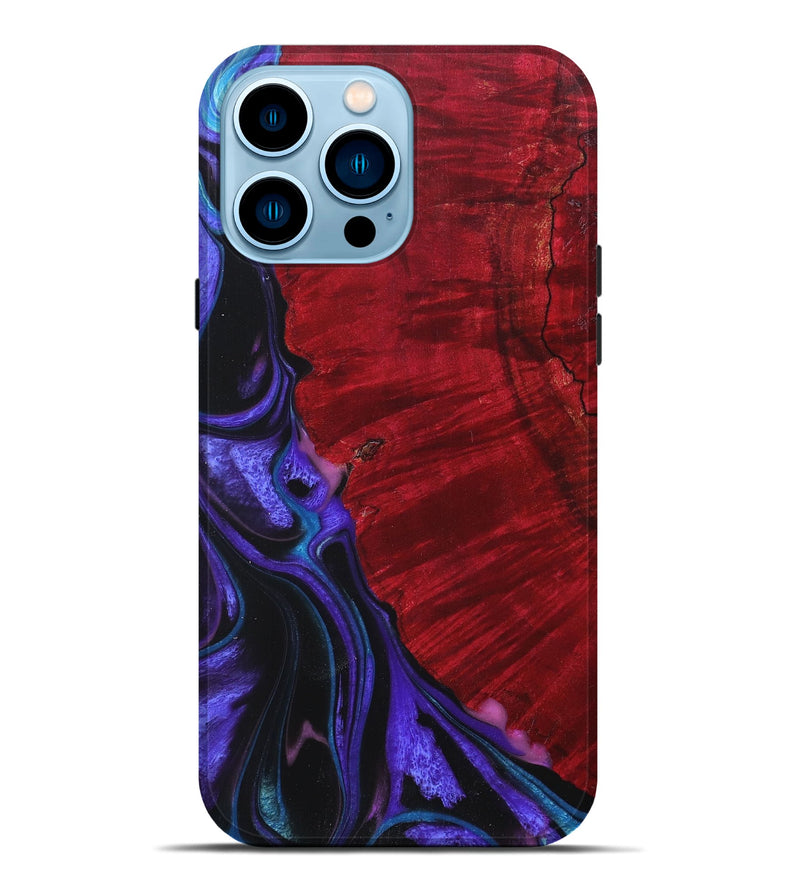 iPhone 14 Pro Max Wood+Resin Live Edge Phone Case - Tameka (Purple, 660052)