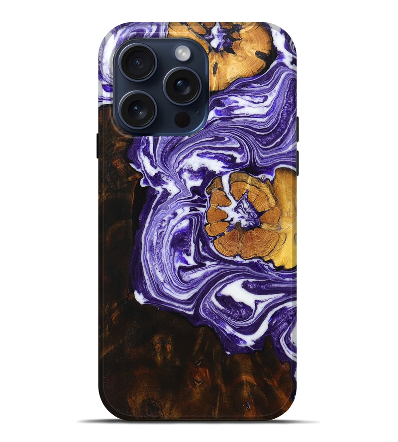 iPhone 15 Pro Max Wood+Resin Live Edge Phone Case - Santiago (Pattern, 660056)