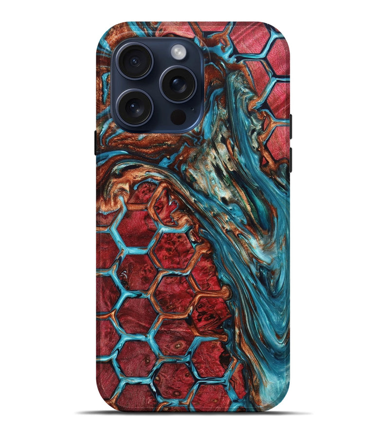 iPhone 15 Pro Max Wood+Resin Live Edge Phone Case - Lorraine (Pattern, 660057)