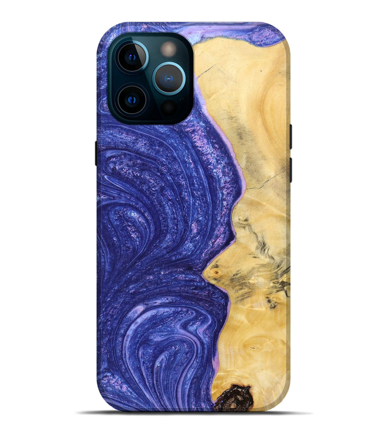 iPhone 12 Pro Max Wood+Resin Live Edge Phone Case - Royalty (Purple, 660059)