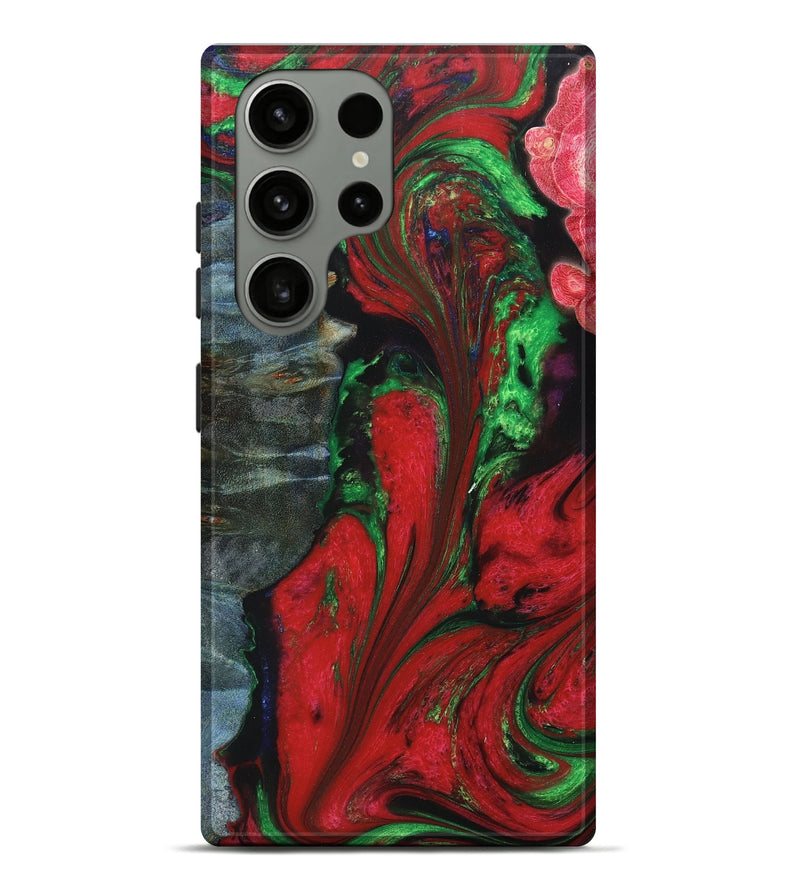 Galaxy S23 Ultra Wood+Resin Live Edge Phone Case - Elijah (Red, 660072)