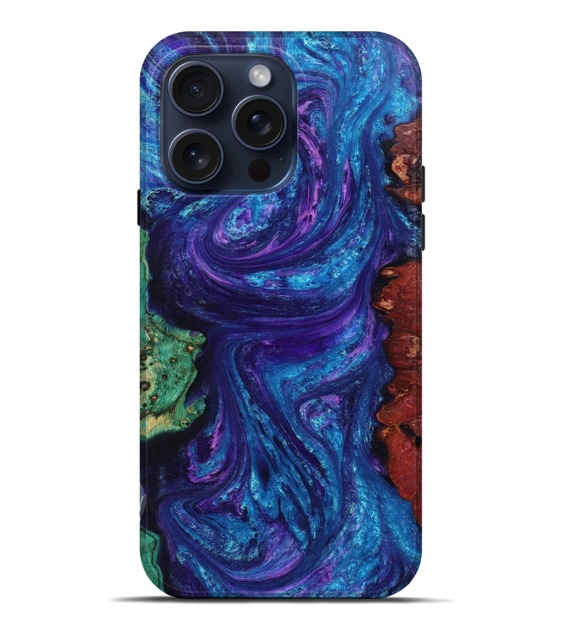 iPhone 15 Pro Max Wood+Resin Live Edge Phone Case - Rosemary (Purple, 660073)