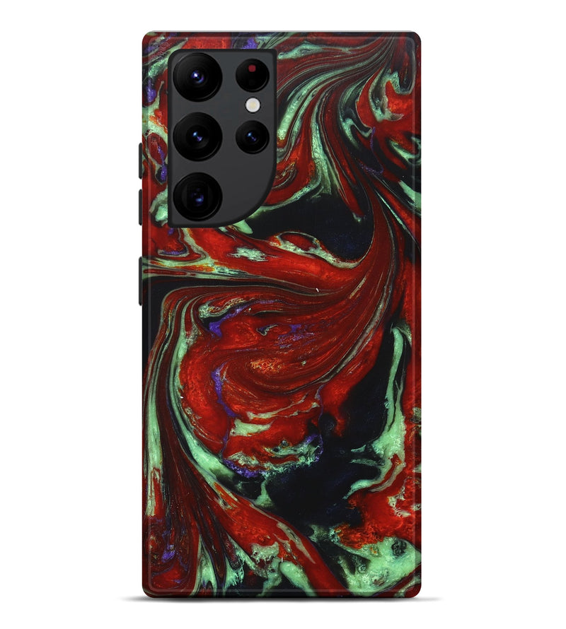 Galaxy S22 Ultra Wood+Resin Live Edge Phone Case - Lynette (Red, 660087)