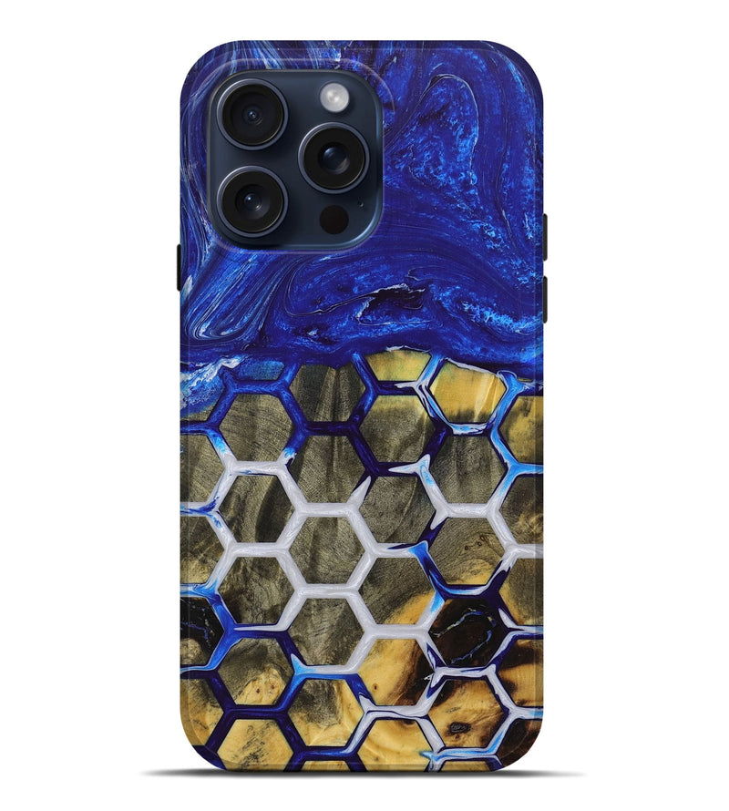 iPhone 15 Pro Max Wood+Resin Live Edge Phone Case - Tamara (Pattern, 660088)