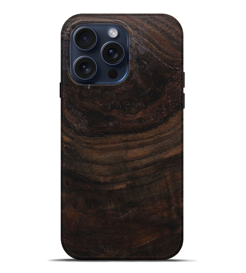 iPhone 15 Pro Max Wood+Resin Live Edge Phone Case - Lee (Wood Burl, 660262)