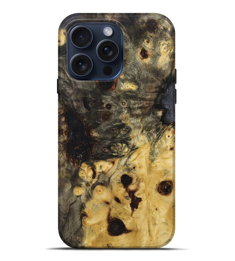 iPhone 15 Pro Max Wood+Resin Live Edge Phone Case - Aubrey (Wood Burl, 660273)