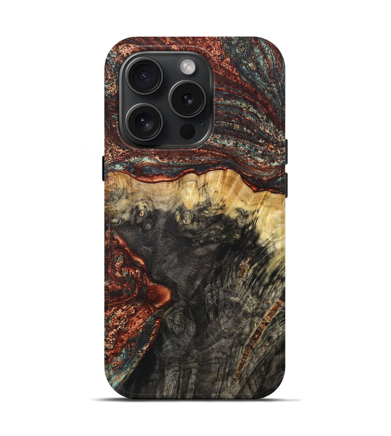 iPhone 15 Pro Wood+Resin Live Edge Phone Case - Imani (Green, 660355)