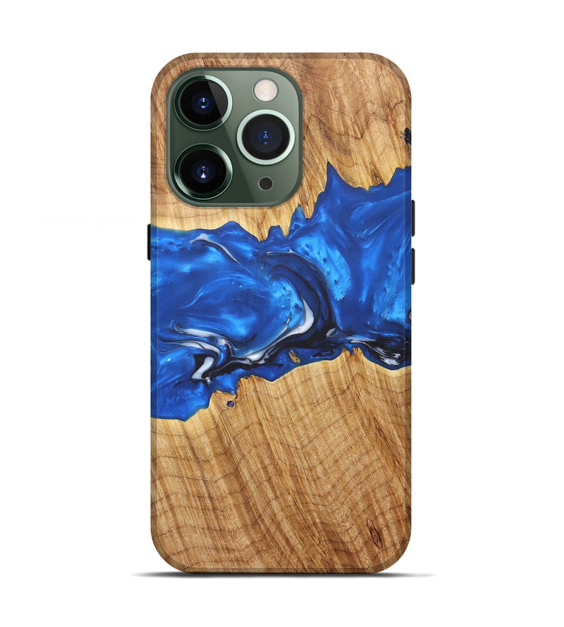iPhone 13 Pro Wood+Resin Live Edge Phone Case - Camryn (Blue, 660360)