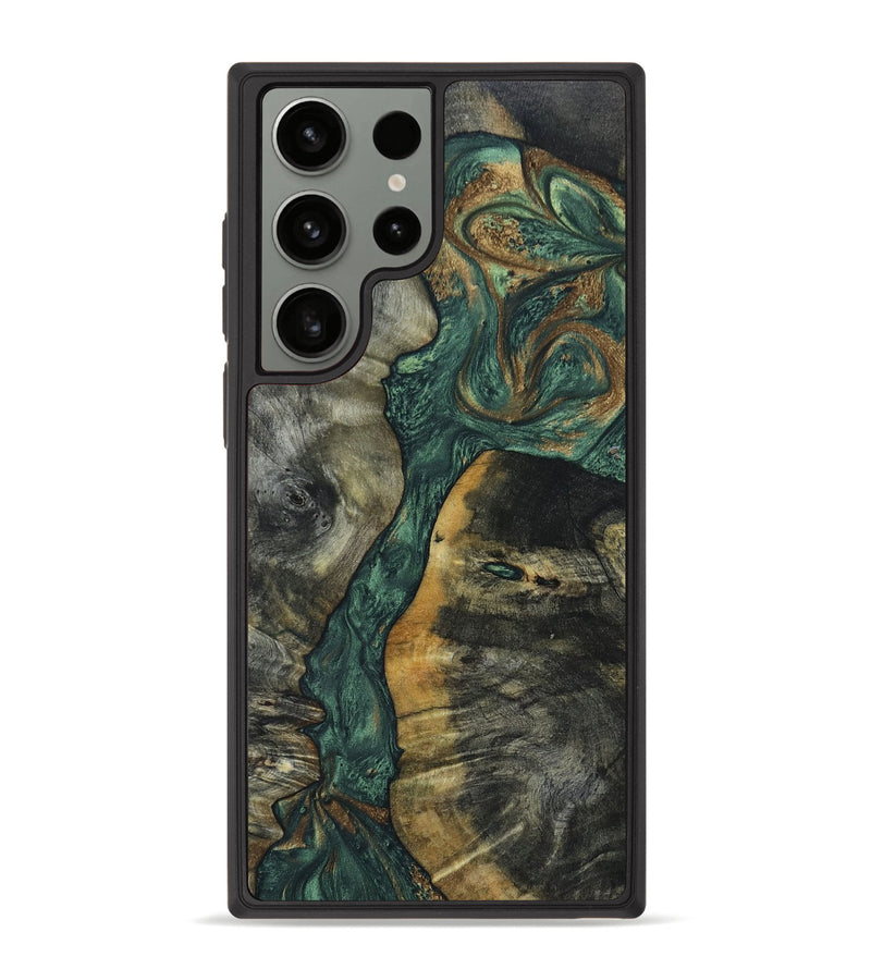 Galaxy S23 Ultra Wood+Resin Phone Case - Ramona (Green, 660465)