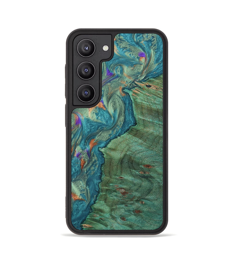 Galaxy S23 Wood+Resin Phone Case - Shelley (Green, 660476)