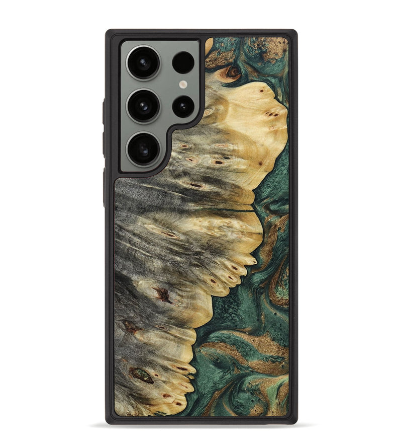 Galaxy S23 Ultra Wood+Resin Phone Case - Antoine (Green, 660481)