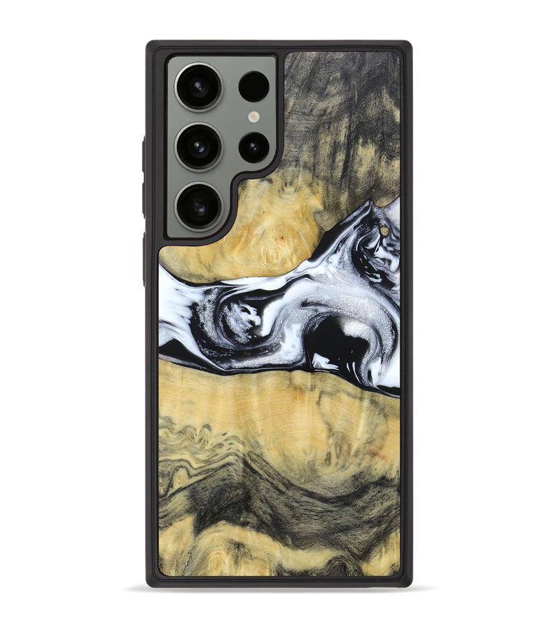 Galaxy S23 Ultra Burl Wood Phone Case - Tamara (Black & White, 660704)