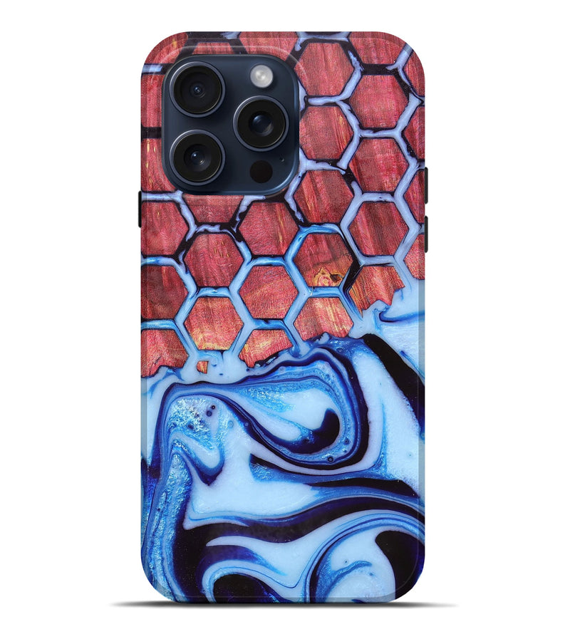 iPhone 15 Pro Max Wood+Resin Live Edge Phone Case - Kyle (Pattern, 660737)