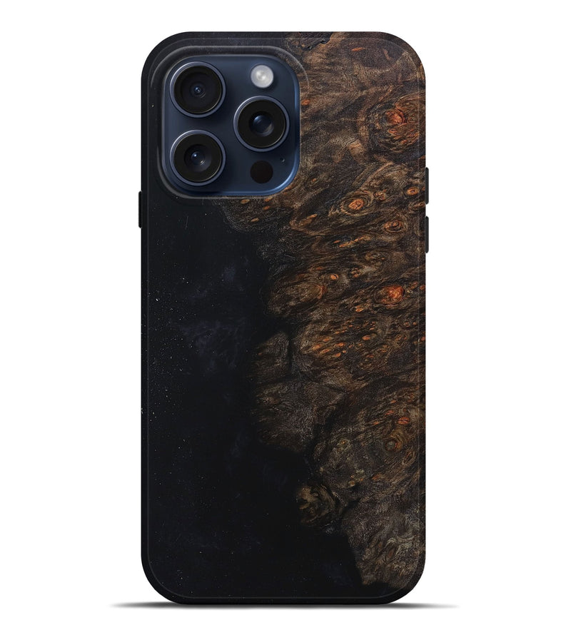 iPhone 15 Pro Max Wood+Resin Live Edge Phone Case - Caitlyn (Pure Black, 660739)