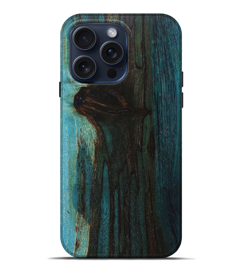 iPhone 15 Pro Max Wood+Resin Live Edge Phone Case - Imogene (Wood Burl, 660744)
