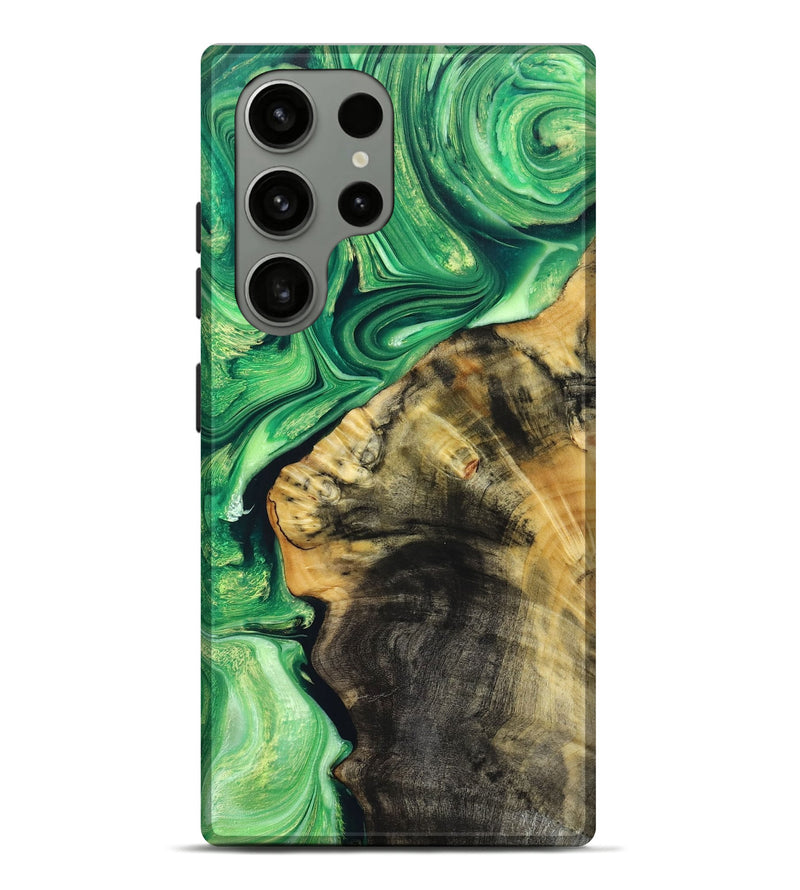 Galaxy S23 Ultra Wood+Resin Live Edge Phone Case - Jaiden (Green, 660754)