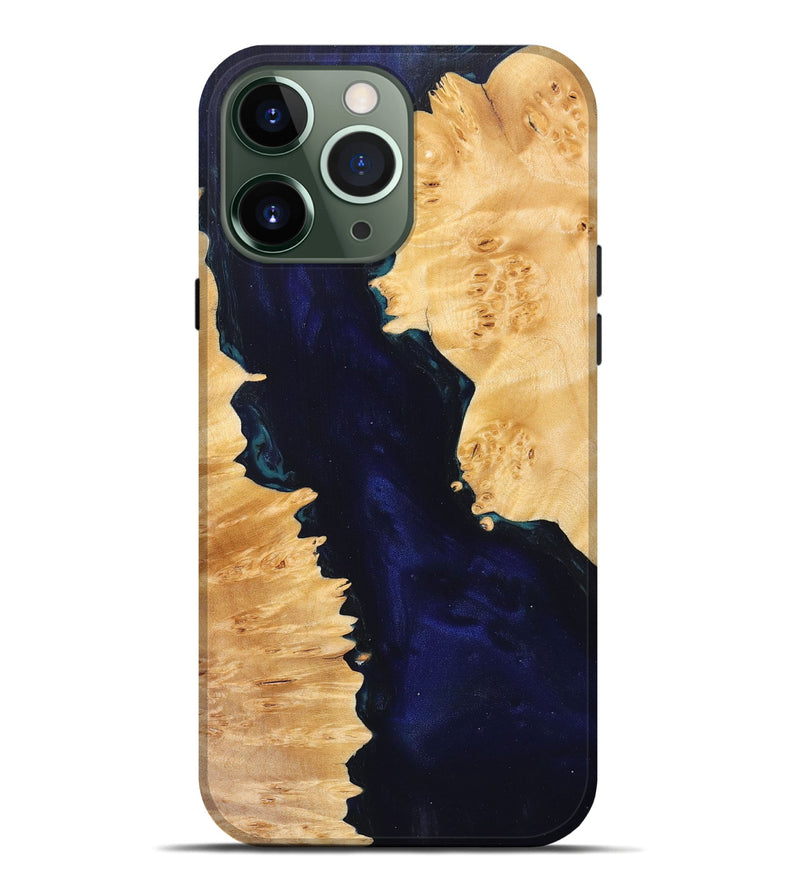 iPhone 13 Pro Max Wood+Resin Live Edge Phone Case - Colton (Blue, 660758)