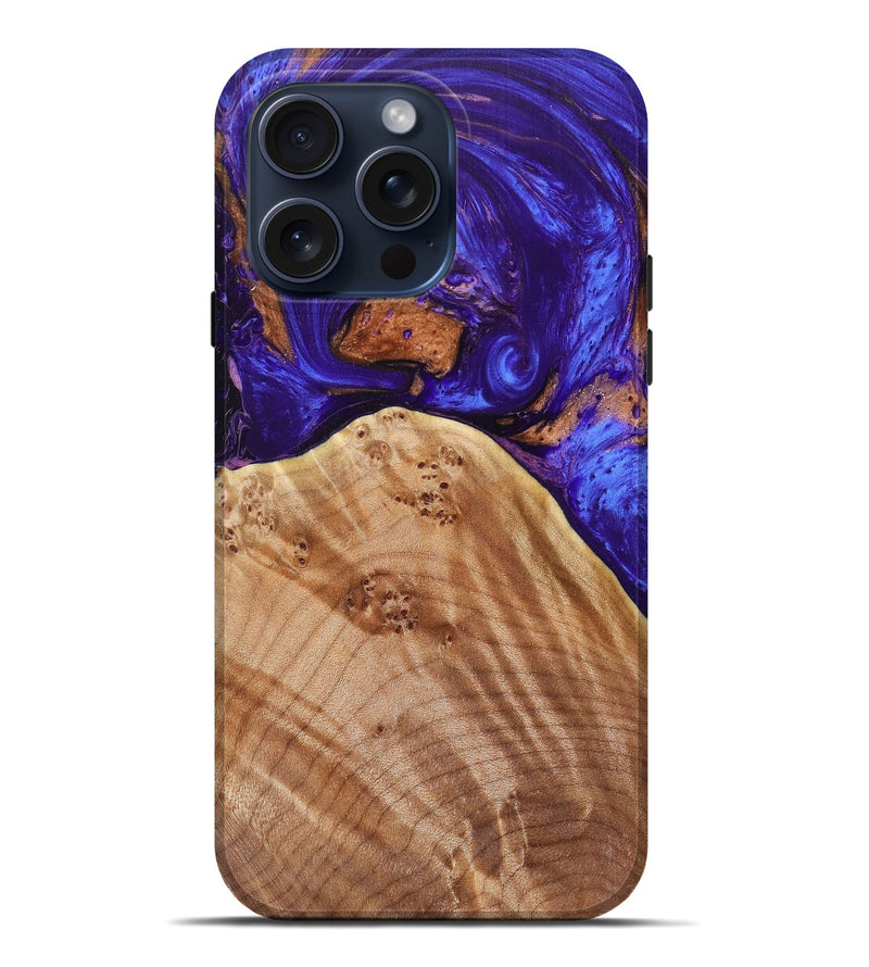 iPhone 15 Pro Max Wood+Resin Live Edge Phone Case - Anderson (Purple, 660768)