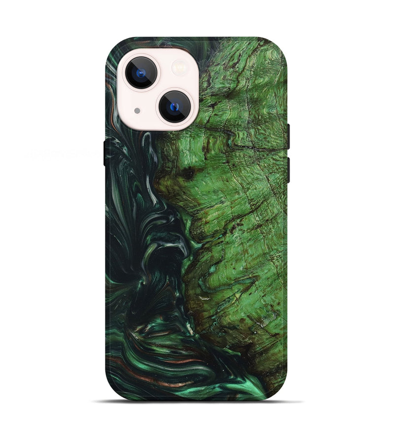 iPhone 13 Wood+Resin Live Edge Phone Case - Harrison (Green, 660795)