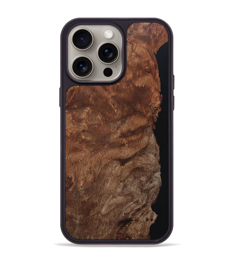 iPhone 15 Pro Max Wood+Resin Phone Case - Pauline (Wood Burl, 660802)