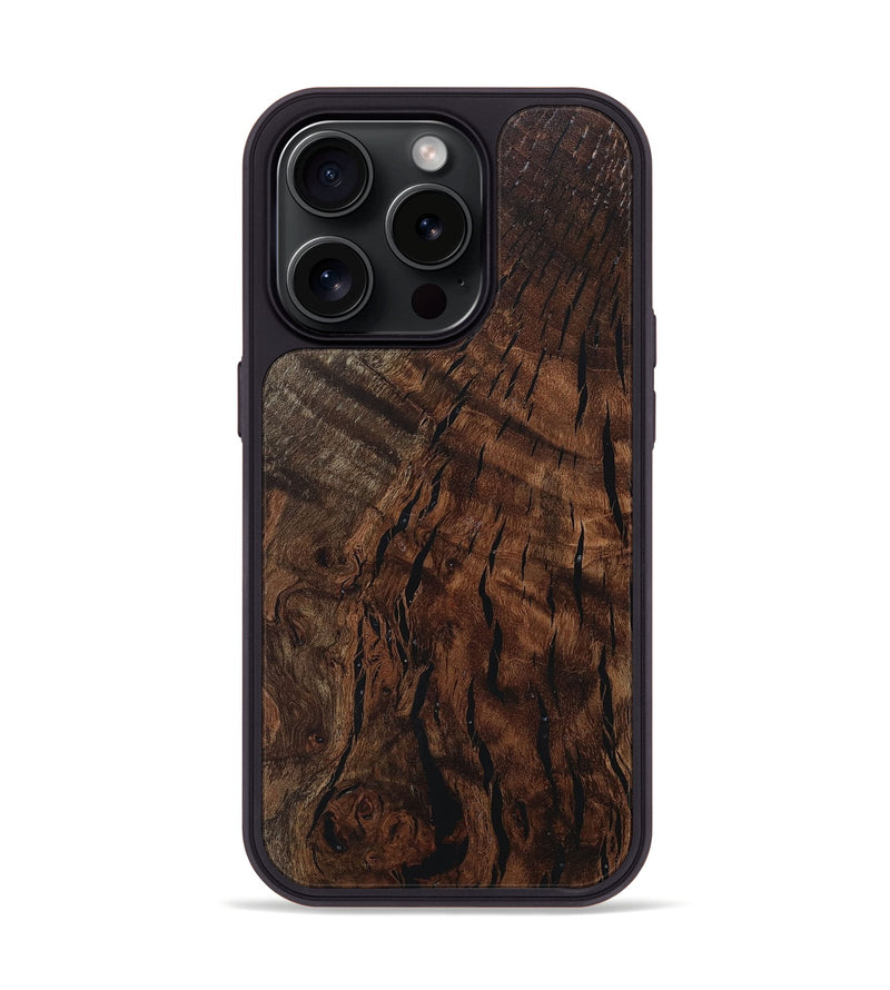 iPhone 15 Pro Wood+Resin Phone Case - Jeannine (Wood Burl, 660804)