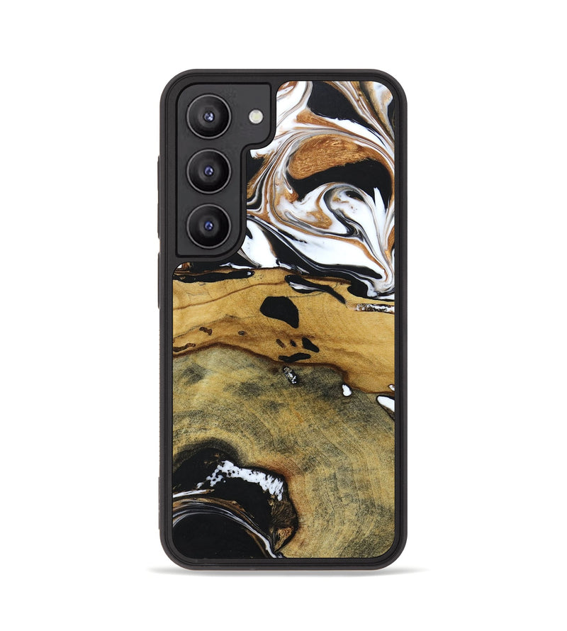 Galaxy S23 Wood+Resin Phone Case - Riley (Black & White, 660920)