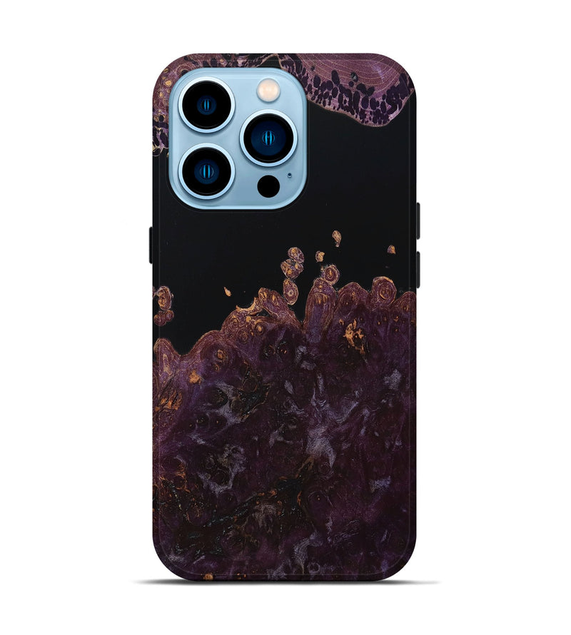 iPhone 14 Pro Burl Wood Live Edge Phone Case - Trenton (Pure Black, 660995)
