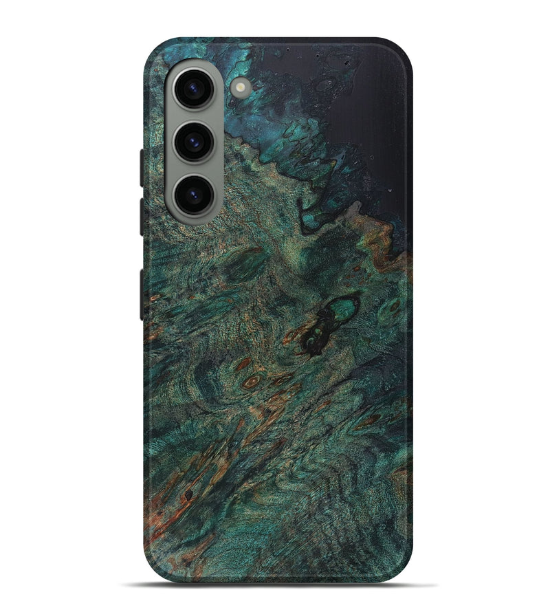 Galaxy S23 Plus Wood+Resin Live Edge Phone Case - Antoinette (Pure Black, 661010)