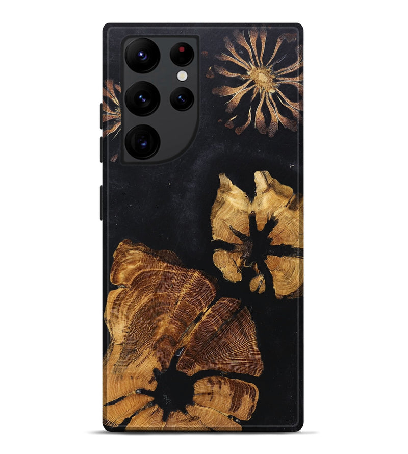 Galaxy S22 Ultra Wood+Resin Live Edge Phone Case - Ainsley (Pure Black, 661343)