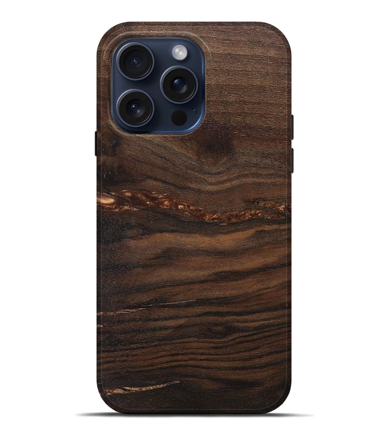 iPhone 15 Pro Max Wood+Resin Live Edge Phone Case - Dallas (Wood Burl, 661345)