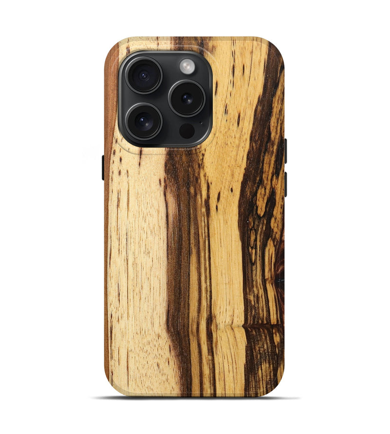 iPhone 15 Pro Wood+Resin Live Edge Phone Case - Lyric (Wood Burl, 661361)